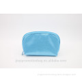 2015 hot sale cosmetic bag blue microfiber cosmetic bag with zipper round sharp bag